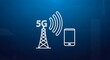 © eaivey - A 5g network tower and smartphone icon against a gradient blue background