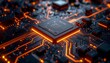 © creativeideh - Intricate Close-Up of Illuminated Computer Processor and Circuitry Elements Design