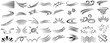© Total maximals - set vector movement doodle comic. speed line cartoon effect. Swoosh Curls motion line elements. bursts line manga design illustration