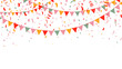 © shoab - Triangle flag bunting with confetti — cheerful festival decoration