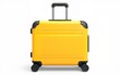 © liu - big yellow travel suitcase, png file of isolated cutout object with shadow on transparent background. High quality