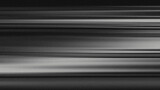 Black and white abstract design featuring horizontal motion blur lines and film grain, creating a dynamic, textured and smooth metallic effect.