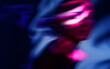 © VISTA by Westend61 - Surreal motion blur portrait with neon magenta and blue light fantasy