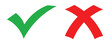 © Solayman - green tick mark. red cross mark icons. yes and no buttons. do and don't button. checkmark and crossmark button. vector illustration on transparent background