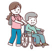 © Simao55 - シニア男性を車椅子で送る女性