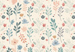 © Pastel - Floral decor. Original floral seamless background. beautiful ethnic and mughal art border and deigns textile digital motif