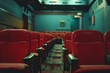 © juliars - Rows of empty red seats await patrons in a deserted old cinema or theater, evoking a sense of nostalgia and anticipation