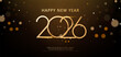 © Southsticks - 2026 golden numbers. Elegant luxury New Year design on dark background. Festive greeting card