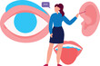 © Flaticons - EPS  The girl is talking about ear sound