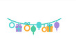 © Bundi - Colorful festive garland with balloons and gift boxes hanging on a string