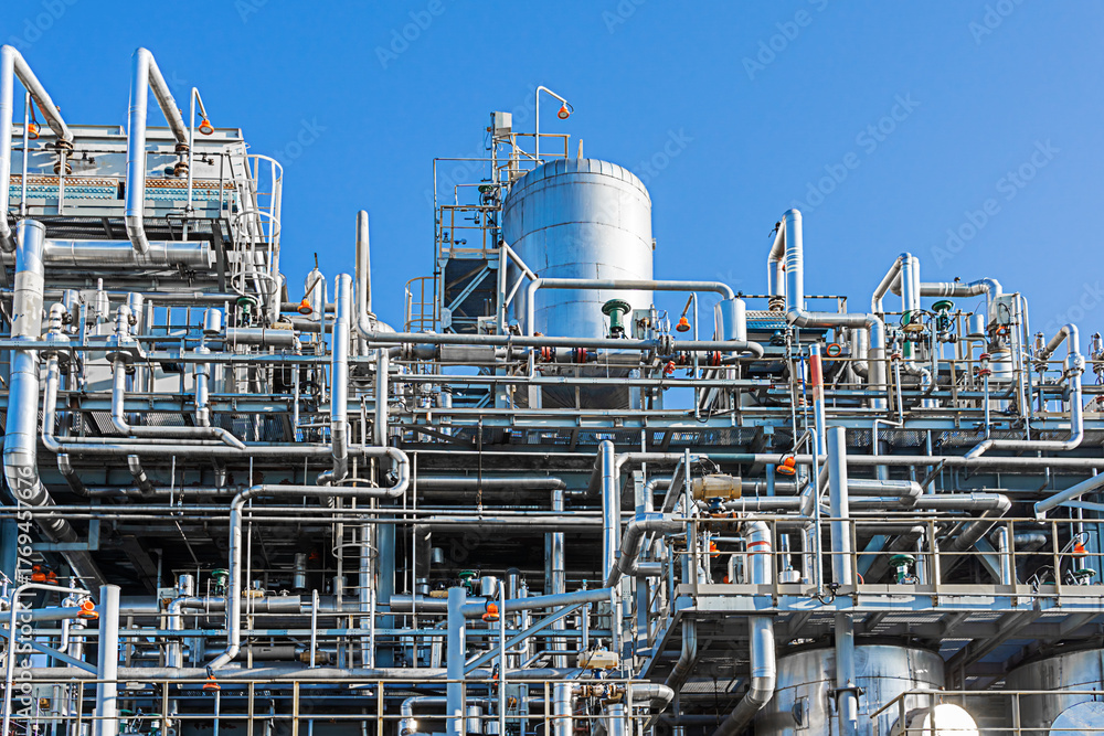Process Gas Box Technological equipment of a part of a gas processing plant. Stock ...
