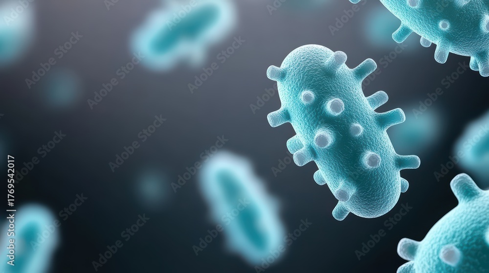 Ilustración de Stock Microscopic 3D render of Clostridium tetani ...