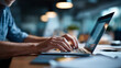 © Kateryna - Overhead view of laptop with design work visible no people visible workspace aerial computer screen design project work surface laptop setup desk items surface defocused