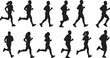 © Rakib Anik - Dynamic running people vector  for fitness, health, and sport concepts. This conceptual icon set is ideal for active lifestyle graphic design, emphasizing human movement and endurance