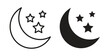 © Dawid - Moon stars icon simple flat trend modern graphic design abstract logotype