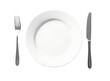© dipu - White dinner plate with fork and knife isolated on transparent background