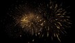 © photo_costin - Beautiful illustration of colorful fireworks on plain black background. Colorful Fireworks in black sky background for New Year celebration concept.