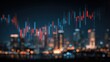 © Johannes - creative glowing big data forex candlestick chart on blurry city background trade technology investment and analysis concept double exposure no logos no brands ar 169