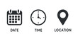 © mdsaikat - Date Time Location Icon Vector Set Interface Appointment Marker