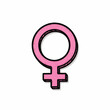 © Nina - Pink female gender symbol illustration with bold outline for empowerment concept
