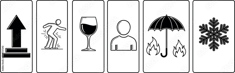 Collection of Hazard Symbols and Safety Icons for Various Applications ...