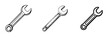 © AI04 - Modern illustration of a combination wrench featuring both open and ring ends, represented by a wrench or spanner icon