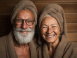 © sharafmaksumov - Elderly people relaxing in a sauna image