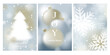 © olechkaart - Christmas, New Year, Happy Holidays invitation, card design vector. Season's greetings. Christmas bauble, tree, snowflakes. Soft pale calm gradient. Blurred background.
