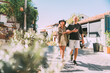 © Soloviova Liudmyla - Middle aged couple walking hand in hand along narrow street in Kas town historical center. Romantic travel, love relationship, honeymoon vacation and happy retirement lifestyle concept.