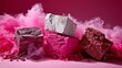 © Juan - Colorful powder explosion with bricks for vibrant visual product branding and energetic creative advertising photography presentation composition