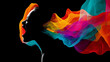 © Karen - Creative expression, silhouette art with color waves, emotional release concept