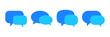 © icons gate - blue speech bubble icon set. chat bubbles icon, speech balloons representing communication, messaging, conversation, dialogue. Ideal for app interfaces, social media communication apps