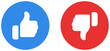 © icons gate - Dislike and like icon button. Thumbs up and thumb down icons in circle buttons shapes , Social media notification icons. emoji post reactions set. Vector illustration