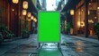 © Adobe - Green Screen Sign in Japanese Alleyway at Night