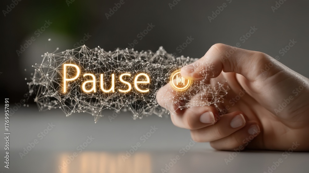 A hand appears to manipulate a digital representation of the word ...