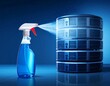© gancok - Illustration of a spray bottle sanitizing server racks for data cleanup