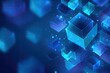 © Terang - Abstract blue digital art featuring translucent 3D cubes floating in space with sparkling effects