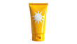 © fikri - Yellow tube of sunscreen with white sun