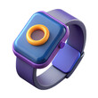 © NoorArt Studio - 3d icon of smartwatch with orange ring isolated on transparent background