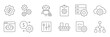 © Shekhar438 - Business Automation line icon set. Featuring process, finance automation, user interface, business model, digital optimization. Processing optimization icon for business. Vector illustration.
