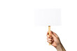 © mdmanik - Hand holding blank placard isolated on a transparent background