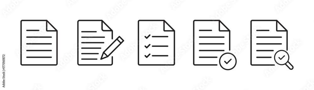 File Paper Symbol Paper documents icons. Line symbol. File icon. Folded written paper ...