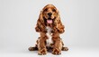 © Visute - Happy Cocker Spaniel Sitting on White Background with Playful Expression