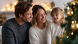© abc123man - Warm family celebration capturing joyful holiday moments with smiling parents and children enjoying Christmas cheer festive decorations and seasonal happiness