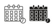© Karlee - Calendar clock icon with line and silhouette versions.