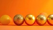 © taa - Golden and Yellow Decorative Balls on Orange Background