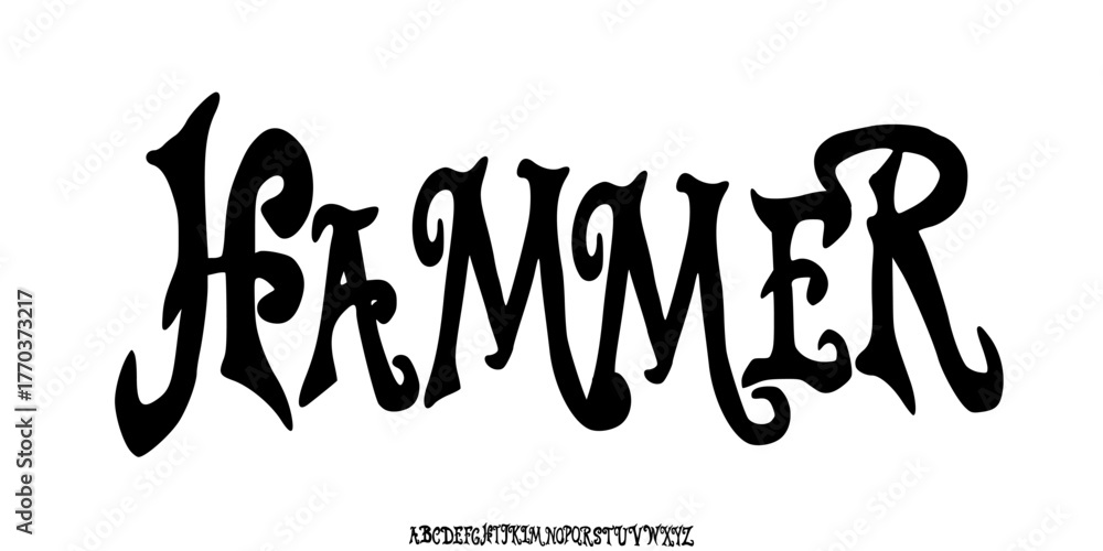 Original handdrawn Alphabet Halloween holiday font, scary type, spooky ...