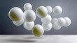 © Nataliia_Trushchenko - Bunch of tennis balls are floating in the air. Concept of motion and energy, as if the balls are in mid-air, about to collide or bounce off each other