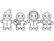 © NOORULHASSAN - Gingerbread man coloring page christmas holiday activity printable outline