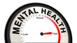© Hermanthos - Mental health at high severity displayed on a barometer or tachometer, indicating critical symptoms like extreme anxiety, depression, and emotional instability, requiring urgent medical intervention